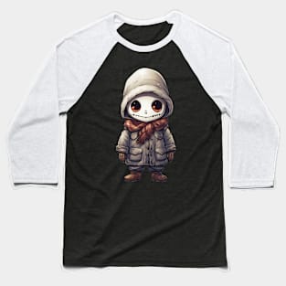 smiling ghastly skull in mask, wearing a cloak, scary mask ! halloween ! Baseball T-Shirt